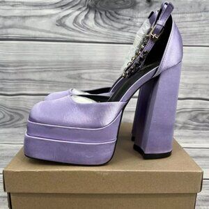 STUPMARY PLATFORM BLOCK HEELS Purple Women's Size 8.5 NIB